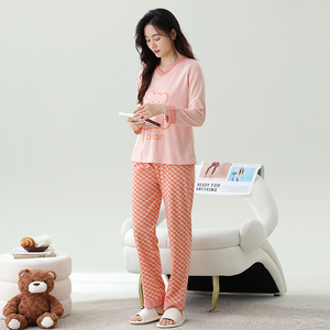 롱드 여성용 긴팔 V넥 나이트가운 <span class=keywords><strong>CVC</strong></span> 혼방 소재 수분 흡수 속건 부드럽고 통기성 좋은 캐주얼 홈웨어 - Product Image 5
