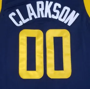Ready to Ship Utah Clarkson Navy Blue Best Quality Stitched National Basketball Jersey