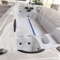 Piscine Spa Extérieure 5m avec 4 Places, Design Moderne pour Villas, Idéale pour Adultes et Enfants, Piscine à Courant Continu, Spa Extérieur