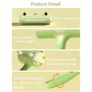 Rouleau de peigne super nettoyant et mignon pour enlever les poils d'animaux, idéal pour chats, petit outil de toilettage en TPR pour chiens et élimination des poils. - Product Image 4