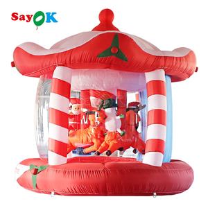 Carrusel Inflable Navideño de Santa Claus de 3m, Decoración Navideña Inflable para Exteriores, Fabricado con Tela Oxford y PVC - Product Image 4