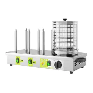 RTS Automatic Sausage Warming 600W Commercial Machine Electric Hot Dog Making Warmer With Baguette Heating Rod For Snack Cafe