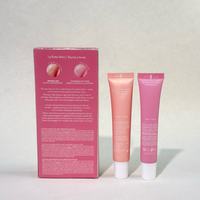 Baume à lèvres hydratant et teinté double style rose doux, lot de 2 pièces, effet éclatant, parfum gâteau d'anniversaire et fraise, texture soft serve
