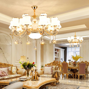 Đèn chùm pha lê hiện đại cổ điển châu Âu, đèn chùm sang trọng khách sạn cao cấp, đèn chùm hợp kim kẽm, đèn chùm LED & đèn treo - Product Image 6