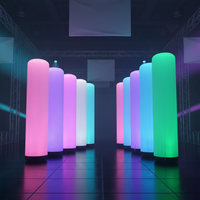 Cylindre gonflable lumineux à LED, tube gonflable personnalisé pour la publicité, pilier gonflable LED suspendu