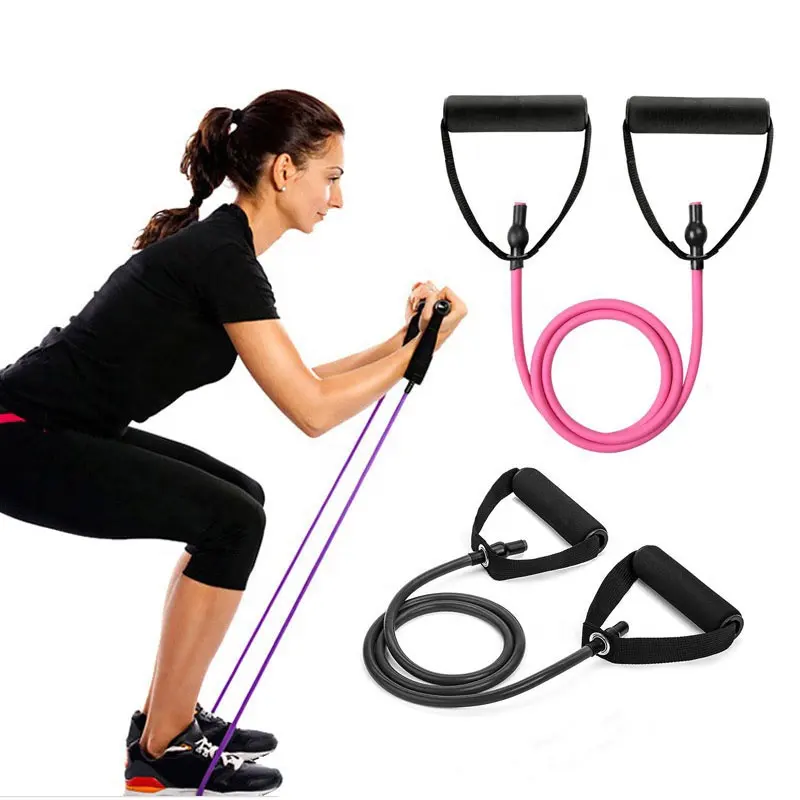 Resistance Bands ống với xử lý cho tập luyện vật lý trị liệu sức mạnh đào tạo tập thể dục và Yoga cho nam giới và phụ nữ