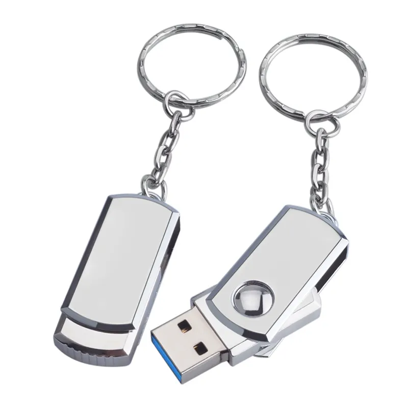 Chiavetta usb in metallo portachiavi mini pen drive usb 3.0 all'ingrosso 8gb 16gb 32gb 64gb usb chiavetta usb con logo girevole u disk