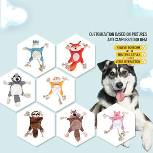 Mainan anjing mewah hewan ramah lingkungan-tidak beracun rubah melengking/desain tupai dengan teka-teki & simpul tali yang bocor - Product Image 1