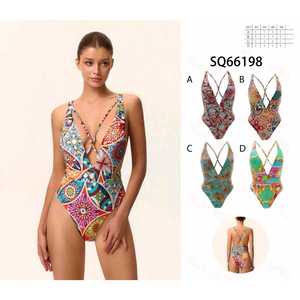 Costume da bagno intero modellante, coprente, sexy, monokini, per spiaggia, modello SQ66198, taglie A B C D 42 44 46 48 - Product Image 1