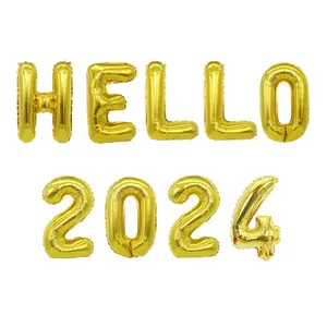 Набор 2024 воздушных шаров 16 дюймов для новогодней вечеринки 2024 Новогодний набор воздушных шаров с номером 2024
