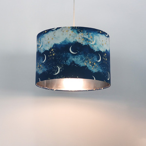 Novità pianeta <span class=keywords><strong>blu</strong></span> comodino lampada lampadari in tessuto paralume cerchio per bambini camere da letto - Product Image 4