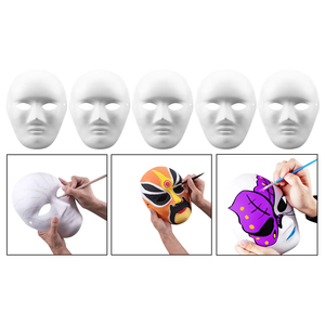 Masques intégraux de bricolage Masques artisanaux blancs Masques d'art vierges <span class=keywords><strong>à</strong></span> <span class=keywords><strong>peindre</strong></span> avec ensemble de peinture pour costume d'halloween - Product Image 3