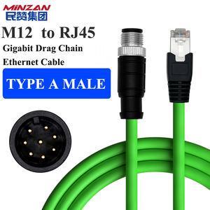 Câble LAN industriel de bouclier de chaîne de traînée d'Ethernet Cat6a Rj45 M12 mâle/femelle à grande vitesse Patch de FTP câble LAN industriel de réseau - Product Image 6