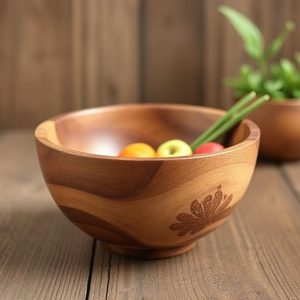 Cuenco de madera elegante y duradero para servir en el hogar, Cocina, Restaurante, uso para ensaladas, sopas, aperitivos - Product Image 4