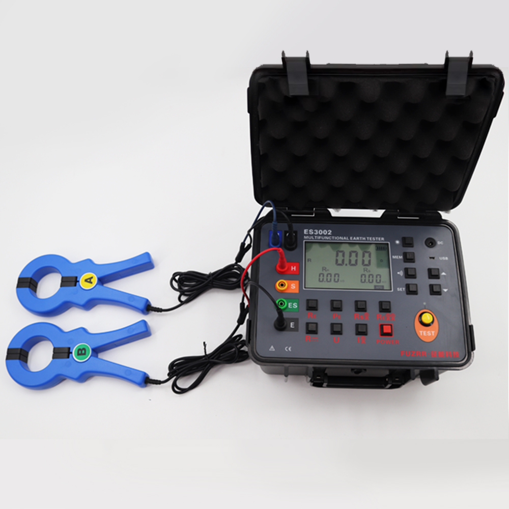 ES3002 DOUBLE CLAMP 4 Pole Earth Resistance Ground Soil Resistivity Tester