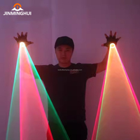 Gants laser DJ de haute qualité 2 en 1, bar lumineux LED et costume de boîte de nuit, faisceaux multiples rouges et verts, spectacle sur scène