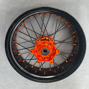 Roues Supermoto en aluminium CNC de 17 pouces, jantes bicolores bleues pour Yamaha YZ <span class=keywords><strong>YZF</strong></span> YZX 125 <span class=keywords><strong>250</strong></span> 450, kit de conversion pour moto tout-terrain - Product Image 2