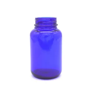 120Ml Kobalt Blauw Glas Brede Mond Ronde Packer Flessen