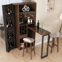 Meuble bar moderne en bois avec rangement pour boissons de grande taille, design pliable, comptoir de bar à vin pour la maison