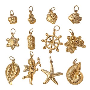 Colgante de Acero Inoxidable con Diseño de Vida Marina, Chapado en Oro, Formas Variadas, para Fabricación de Collares, Accesorios de Joyería DIY - Product Image 5