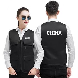 Chalecos para Hombre al por Mayor con Múltiples Bolsillos y Cremallera para Fotografía al Aire Libre, Pesca, Deportes Casuales, Ropa de Trabajo, Chaleco con Logotipo Personalizado - Product Image 2