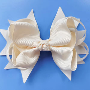 5.5 인치 사용자 정의 화이트 레드 핑크 블랙 다채로운 그로스 그레인 리본 활 머리 클립 귀여운 소녀 Bowknot 머리핀 머리핀 - Product Image 4