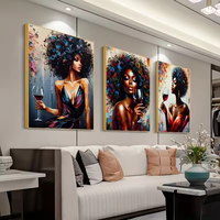 Meilleure vente toile affiche mur art-noir foncé figure humaine femme salon décoration murale graffiti art affiche