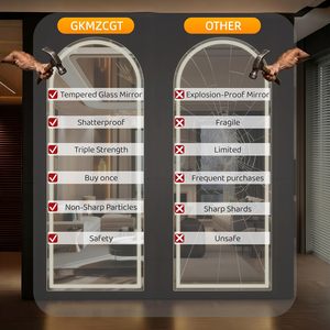 GKMZCGT Full Length Mirror 65x24 Arched LED Lighted Floor Mirror With <b>Stand</b> Modern Design For Home Use - Product Image 6