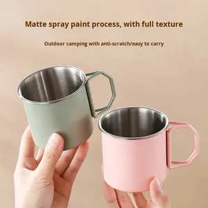 <span class=keywords><strong>Taza</strong></span> de Acero Inoxidable 304 de Una Sola Capa, Plegable, para Viajes al Aire Libre, <span class=keywords><strong>Taza</strong></span> de Doble Capa, Portátil, con Asa Colorida, Práctica <span class=keywords><strong>Taza</strong></span> para Agua - Product Image 2
