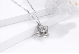 Collar de Acero Inoxidable de Alta Calidad con Nudo de Amor y Circonita AAA, Regalo de Lujo para el Día de la Madre, Joyería para <span class=keywords><strong>Diamantes</strong></span> - Product Image 5