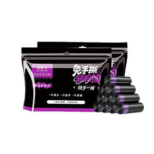 Bolsas de Basura con Cordón para Montar en la Pared, Resistentes a Desgarros, con Cierre Sellado, de Plástico Negro, para Uso en el Hogar, Dormitorio y Cocina - Product Image 3