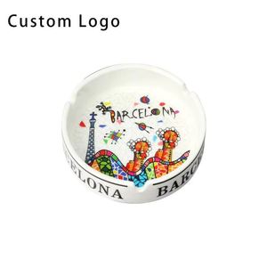 Cendriers ronds en céramique personnalisés, cendriers en porcelaine pour cigares de 3/4/5 pouces avec fentes, cadeau - Product Image 2
