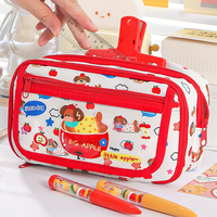 Étui à crayons Apple Flip à blocs de couleur très tendance, avec une valeur esthétique élevée et une pochette à crayons multifonctionnelle pour étudiants