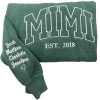 Sweat à capuche tissé Cheer Mom avec noms d'enfants brodés sur le devant Motif 3D d'hiver et d'automne personnalisé avec logo avant