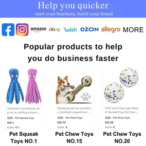 Jouet interactif pour chien en forme d'haltère avec nœud et balle, pour la mastication et le nettoyage des dents, vente en gros - Product Image 4