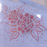 Transfert thermocollant de strass thermocollants floraux du Moyen-Orient, motif fleur en cristal, pour costumes de danse, textiles et accessoires vestimentaires
