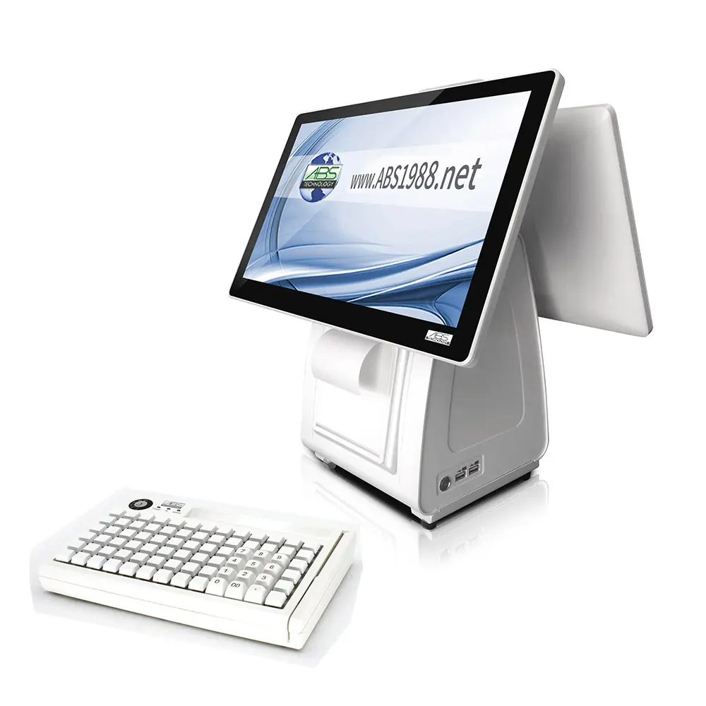 White Metal Body Cashier System with j1900 pos system with COMS USB/COMS for cash register sales terminal