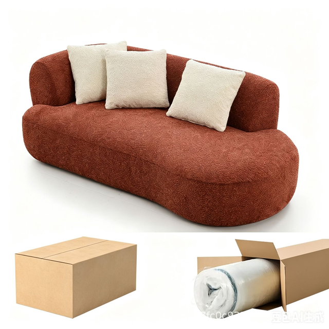 Compress Sofa Mid-Century Modern Modular Lazy Sofa, No Assembly Required, Compressed Packaging, Multiple Colors for Living Room