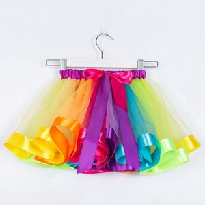 Falda Tutú Arcoíris Multicolor para Niñas, Falda de Tul para Baile de Princesa - Product Image 1