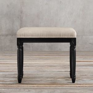 <b>Vintage</b> Carved Solid Wood Footstool Shoe Stool - Product Image 2