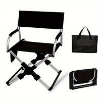 Chaise pliante de camping avec logo personnalisé, cadre en alliage d'aluminium, tissu Oxford 600D, style directeur rectangulaire, siège portable d'extérieur