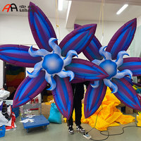 Fleurs violettes gonflables pour plafond, décoratives pour scène, avec éclairage