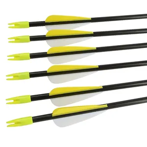 Length 31 Inch Diameter 7mm Drop type Rubber Feather 6mm Fiberglass Arrows for Archery Shooting