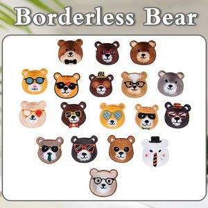 Iron on Embroidered <b>Cute</b> Cartoon Border Less <b>Bear</b> Patches for Boy Girl Clothes Bib Bag Decoration - Product Image 2