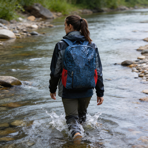 กระเป๋าเป้ผ้าลายเกล็ดหิมะ 300D น้ำหนักเบา สำหรับใช้ในชีวิตประจำวัน พร้อมช่องเสียบหูฟัง รองรับการใส่ถุงน้ำ สำหรับเดินป่าและท่องเที่ยว - Product Image 3