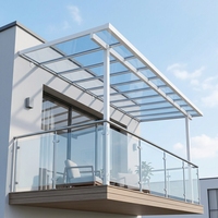 Panneau en polycarbonate solide extra épais, résistant aux UV, haute résistance aux chocs, pour balustrade de balcon d'hôtel extérieur, garde-corps d'escalier