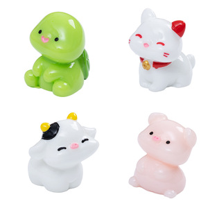 Figurines d'animaux mignons, 4 pièces, mini décorations en résine pour maison de poupée, cadeau de bureau - Product Image 1