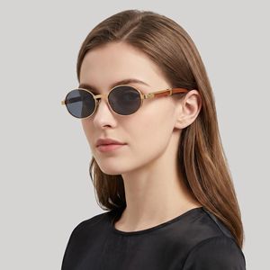 Custom Made Retro Oval Frame <b>Sunglasses</b> For Women UV400 Protection Black PC Lens Class 2 Sunshades - Product Image 4