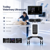 Appareil d'échographie vétérinaire Doppler couleur LED pliable fiable de 21,5 pouces sur chariot pour diagnostic clinique complet