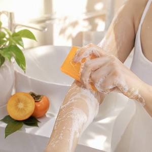 <span class=keywords><strong>Savon</strong></span> au lait de chèvre au kaki exquis, fait main, naturel, éclaircissant, nourrissant, hydratant, doux pour le visage et le corps, végétalien, OEM - Product Image 5